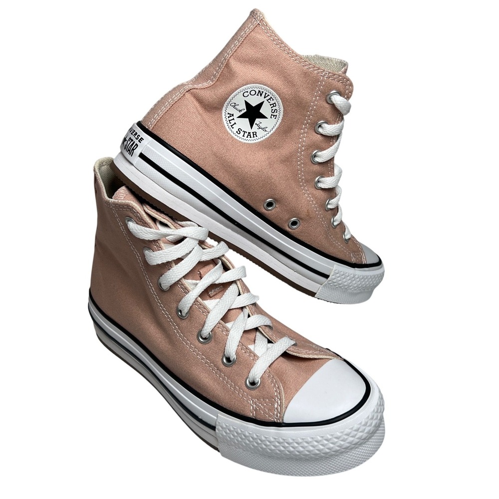 Converse All Star Move High Top Kids 4 Desert Pink Platform Sneakers NWOB
